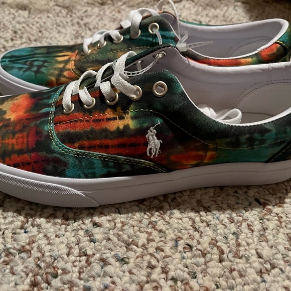 POLO Ralph Lauren Keaton tye dye men’s canvas sneaker new size 10 - Picture 4 of 6